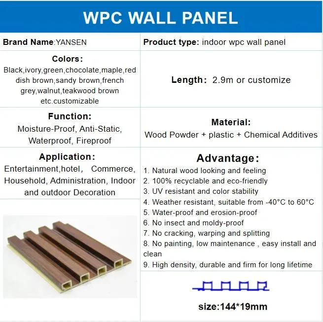 Solid Wood Wall Panel PVC Wall Panel Against Corrosion Moisture
